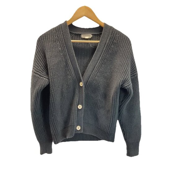 Tradlands Shelter Cardigan Grandpa Sweater dark Gray Womens XXS boxy - Picture 1 of 9